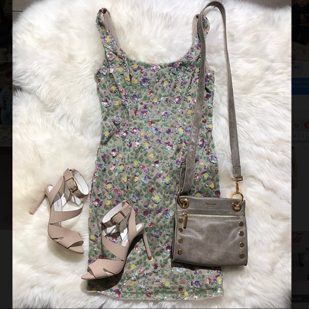 libbey floral sequin sleeveless dress, gianni bini